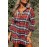 Red Plaid Print Buttoned Long Sleeve Shirt Dress