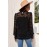 Black Lace Splicing Mock Neck Blouse